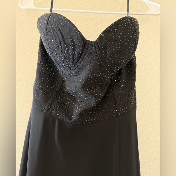 Lulus Remember This Moment Black Rhinestone Strapless Maxi Dress - Size S - Picture 2 of 6